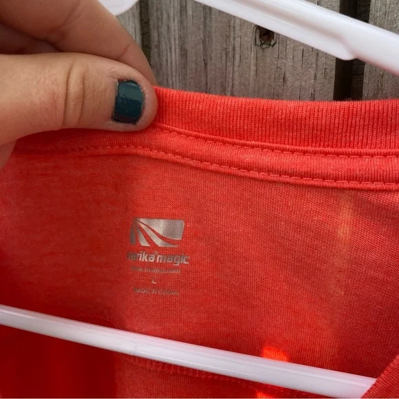 Marika Coral Ruched V Neck Long Sleeve Athletic Top Women's Size L - Picture 6 of 10